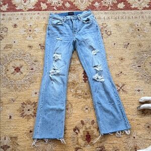 Lucky brand ripped boot cut/flare jeans